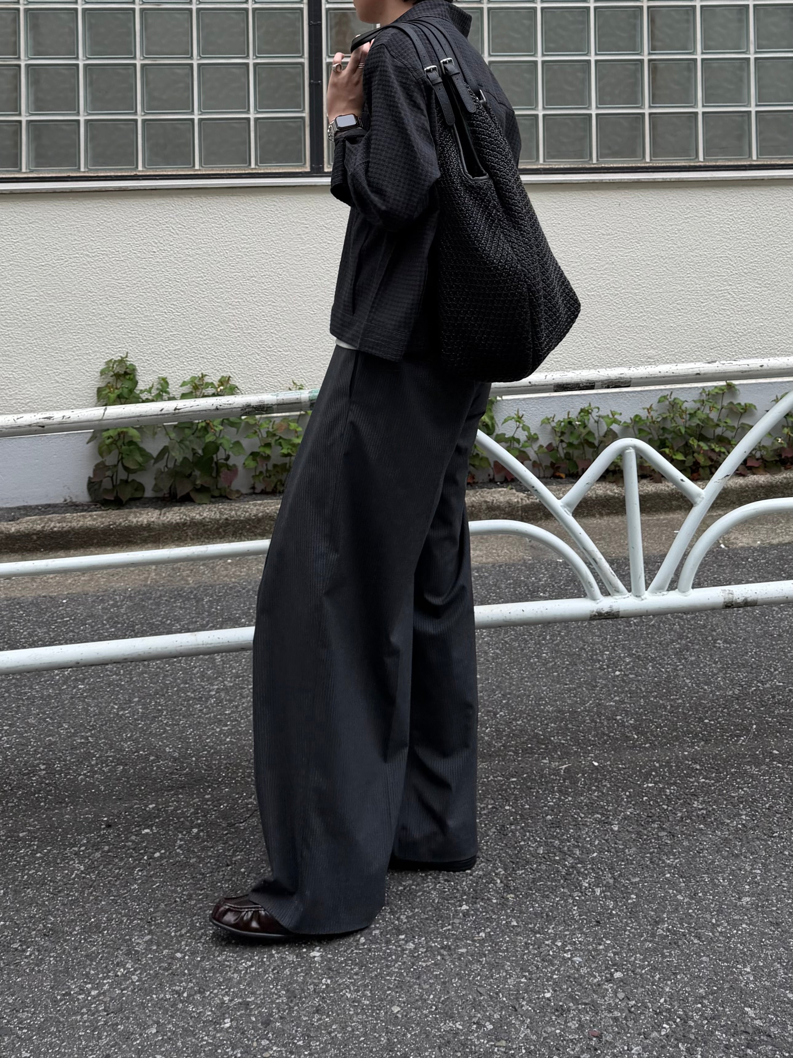 東京店WEB限定受注制【Chikashitsu +】seersucker relax check shirt (2color)