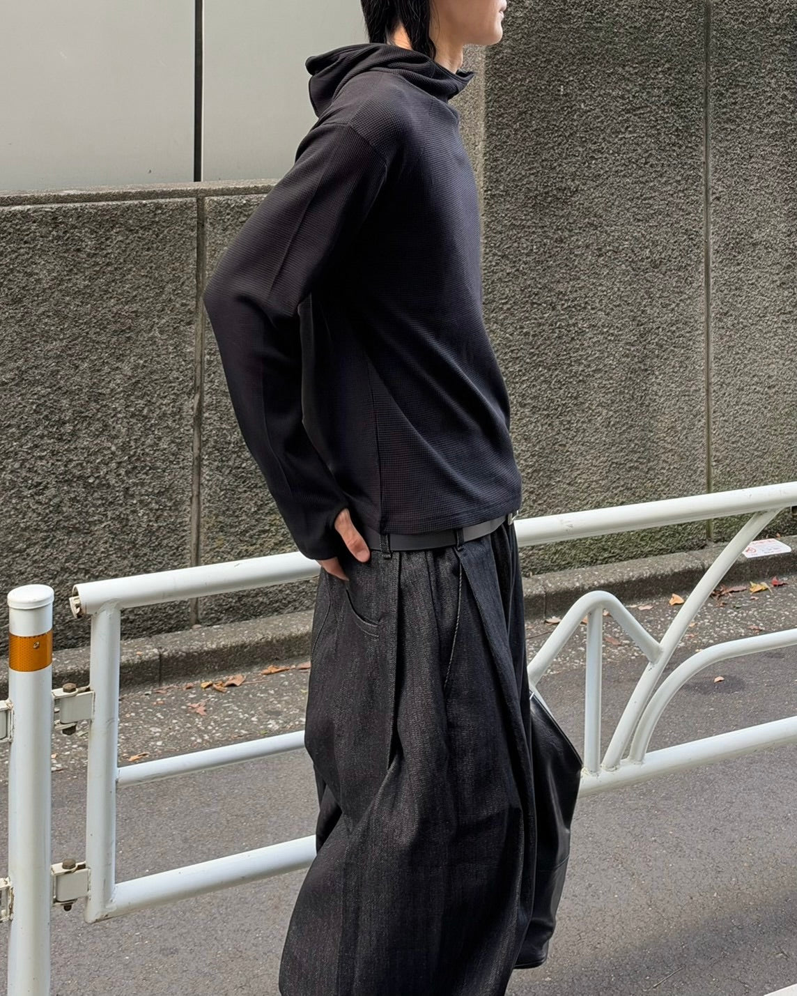 受注制【nmtc+】Diagonal Zip Hood Top (3color)