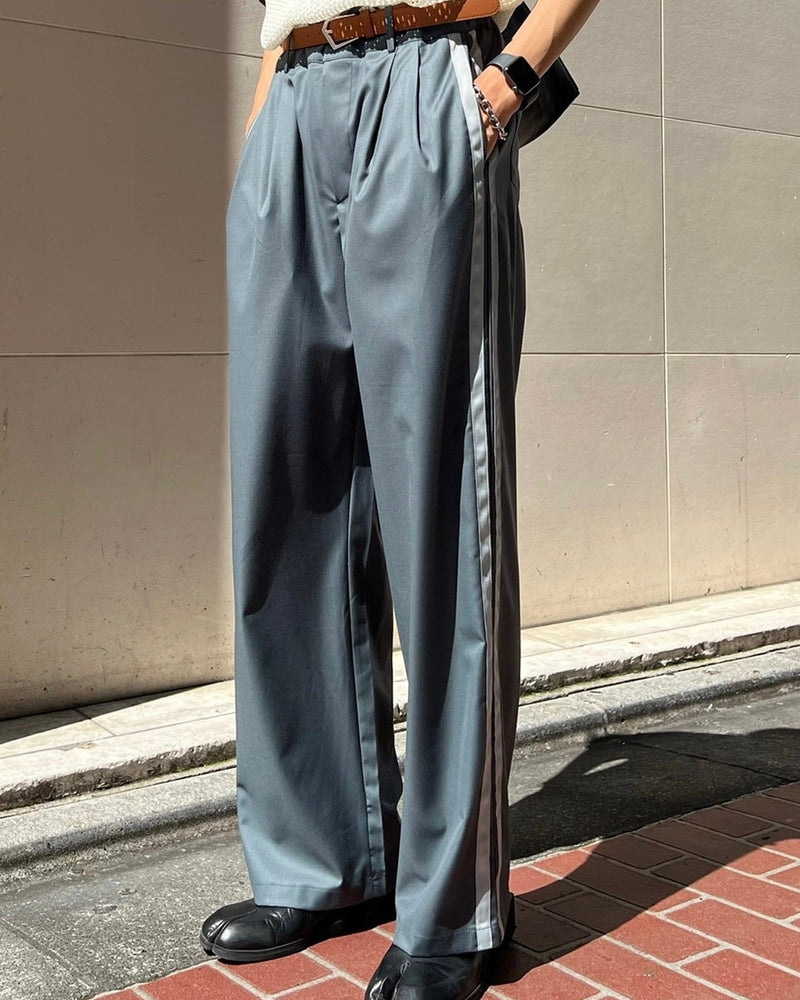 受注制【Chikashitsu +】side line slacks (3color)