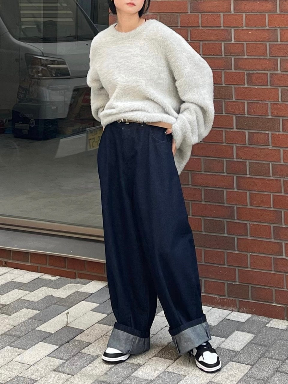 受注制【Chikashitsu +】super wide denim pants (4color)