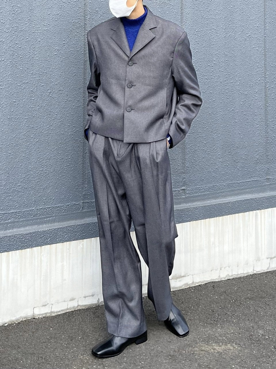 受注制【Chikashitsu +】set up tuck slacks (3color)