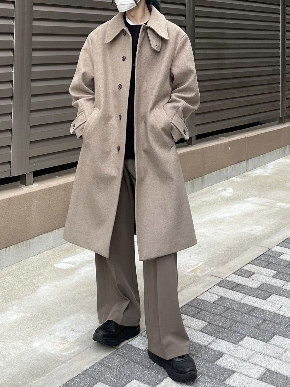 受注制【Chikashitsu +】high neck coat (3color)