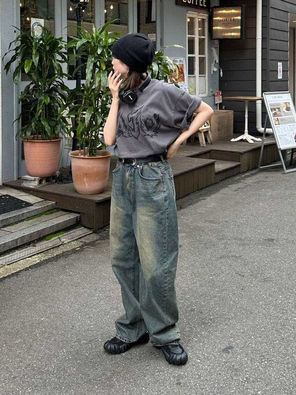 受注制【Chikashitsu +】vintage wash semi wide denim pants / 【チカシツプラス】ヴィンテージウォッシュセミワイドデニムパンツ