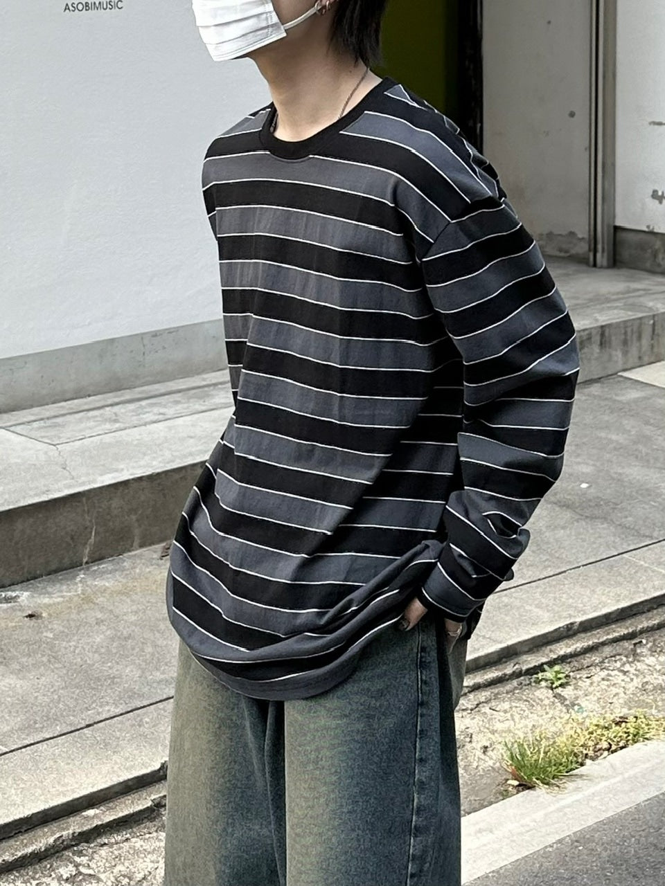 受注制【Chikashitsu +】border long sleeve (2color)