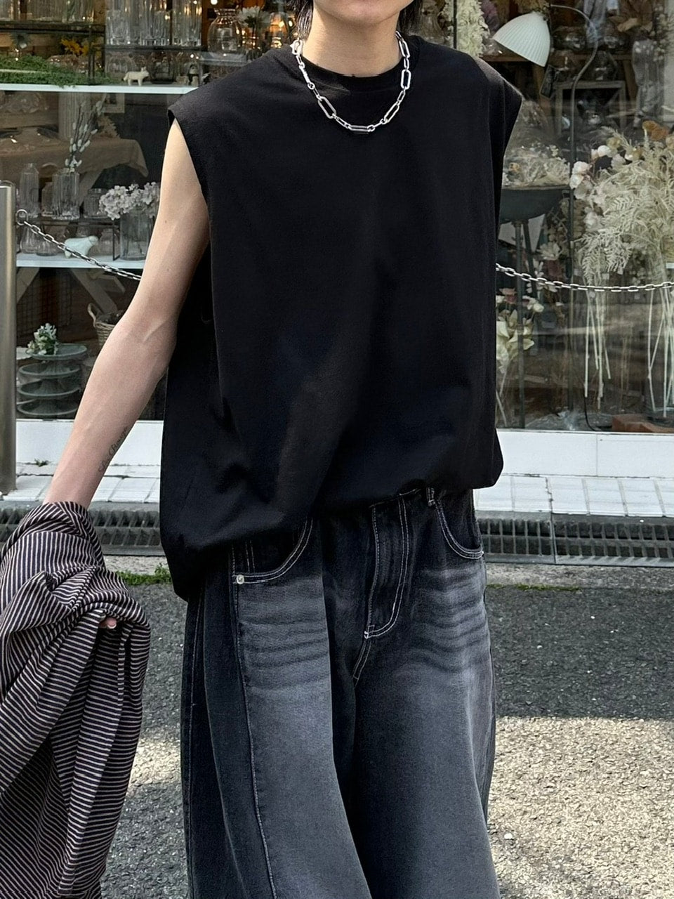 受注制【Chikashitsu +】basic cotton sleeveless (5color)