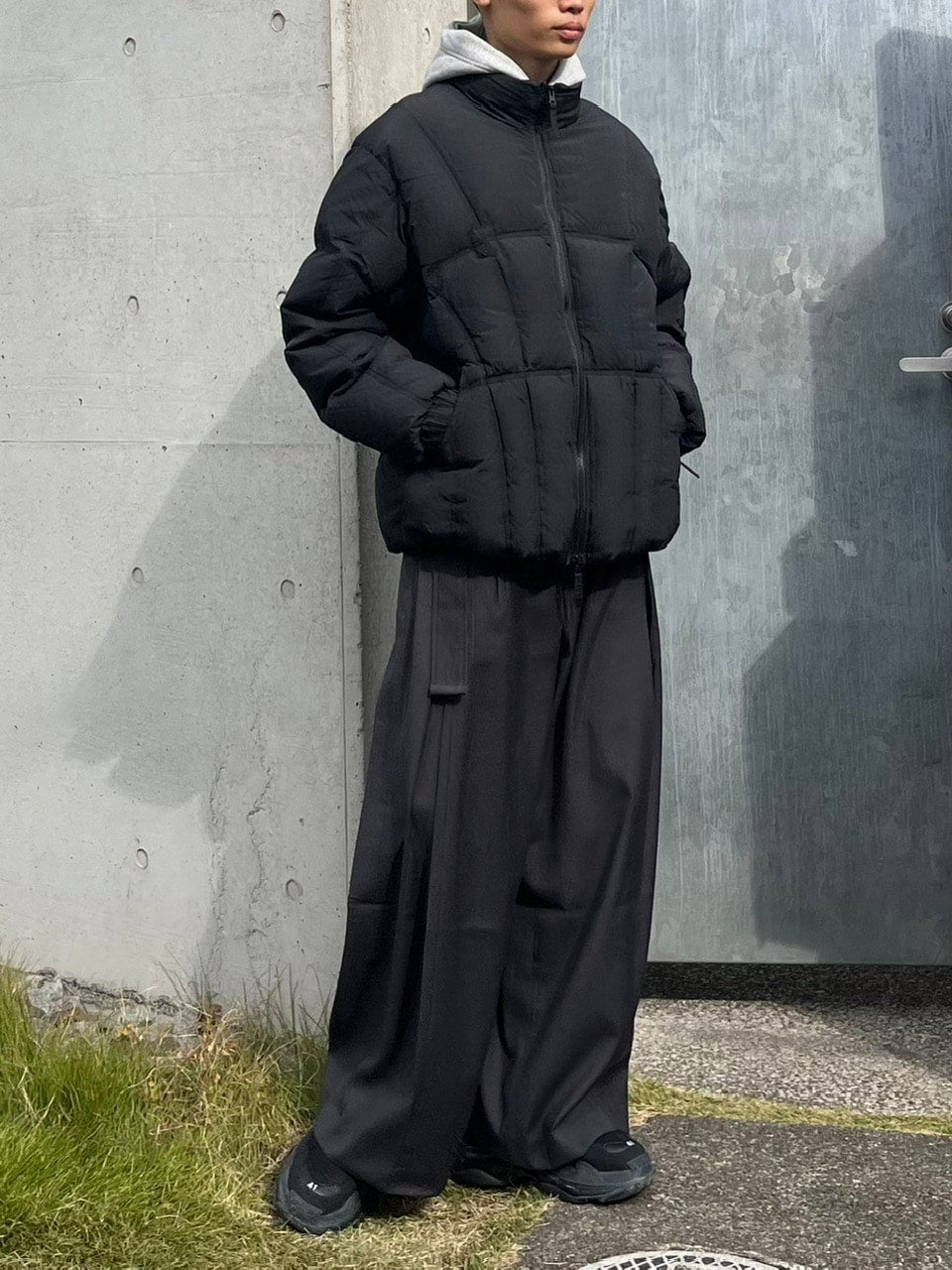 受注制【Chikashitsu +】belt wide slacks (3color)