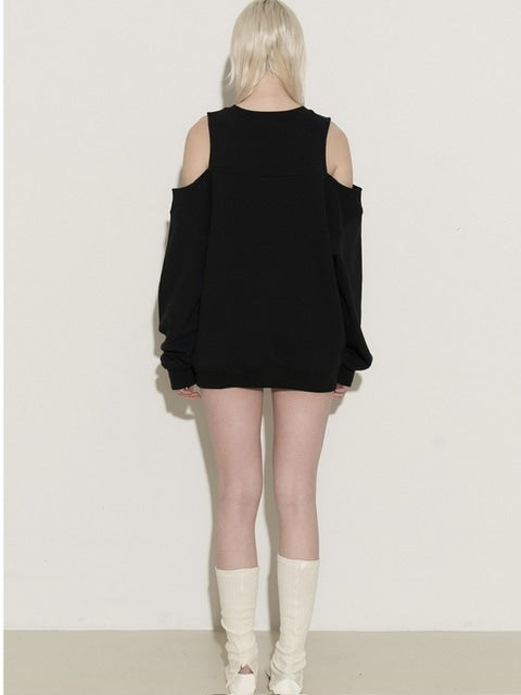 【ROCK CAKE】Open Shoulder Sweatshirt
