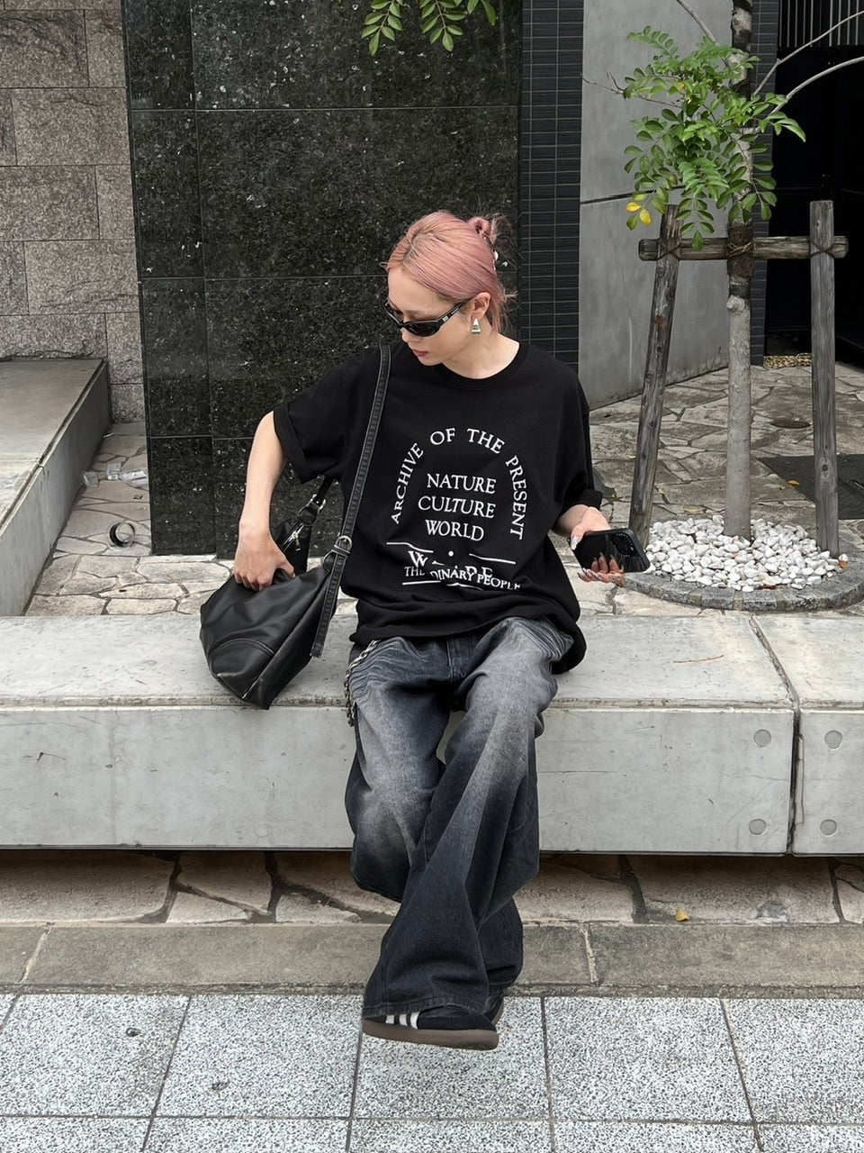 大阪店WEB限定受注制【Chikashitsu +】vintage leather cross bag