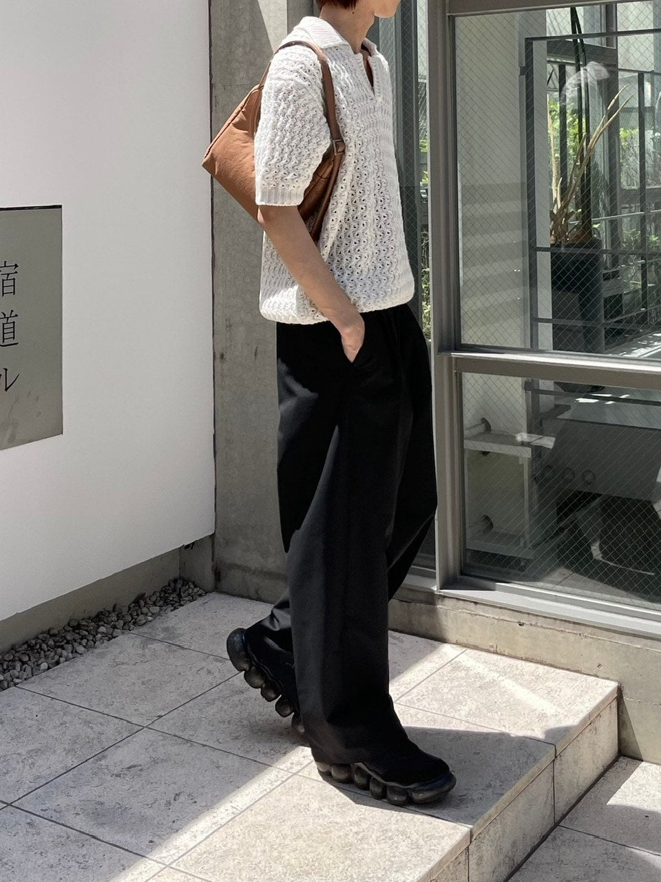 東京店WEB限定受注制【Chikashitsu +】skipper mesh knit polo (3color)