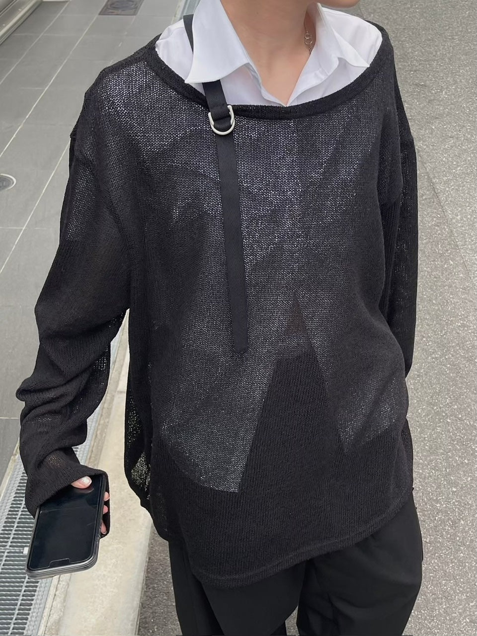 受注制【Chikashitsu +】belt design summer knit (3color)