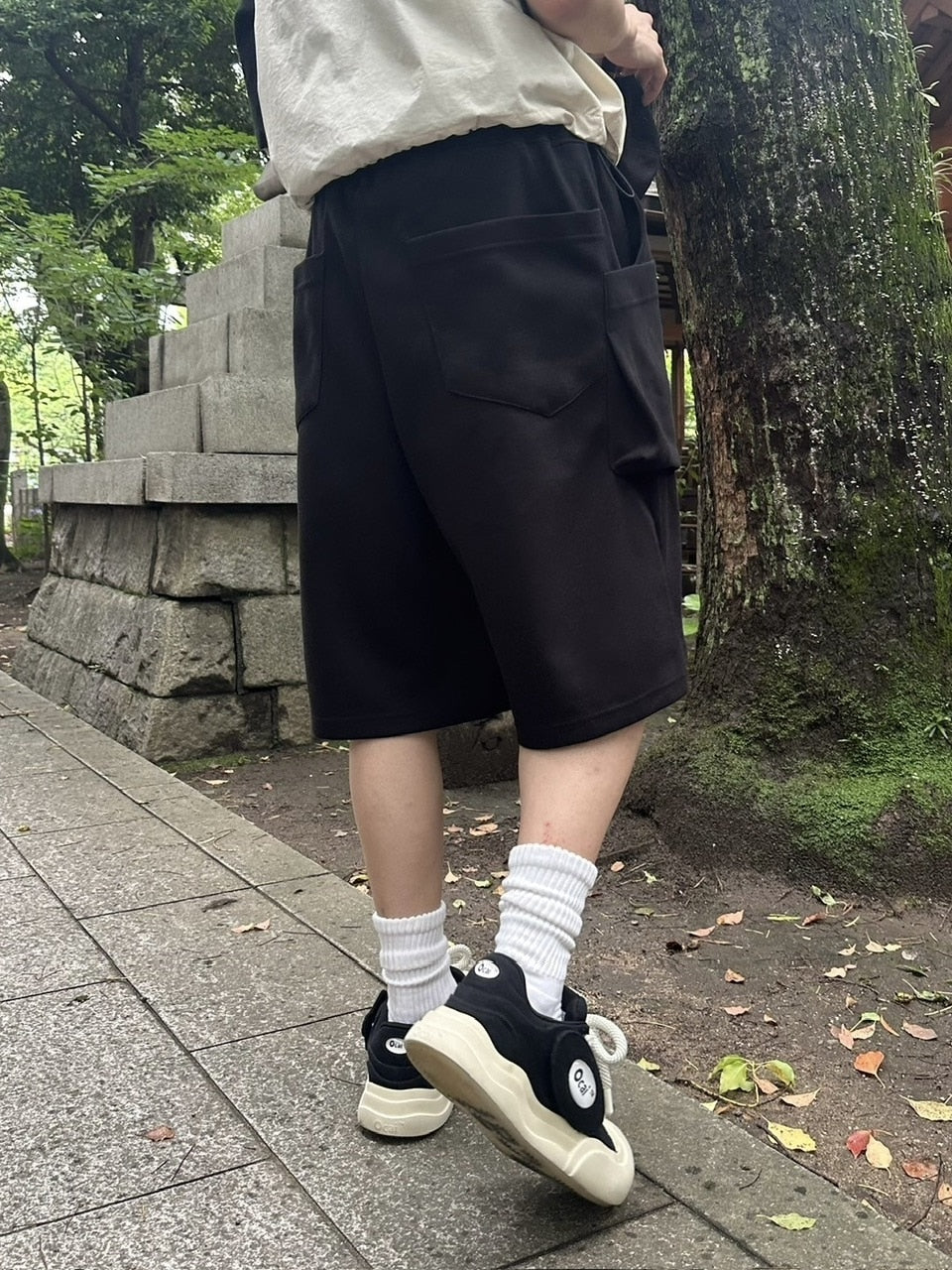 受注制【youll】double pocket sweat half pants (2color)