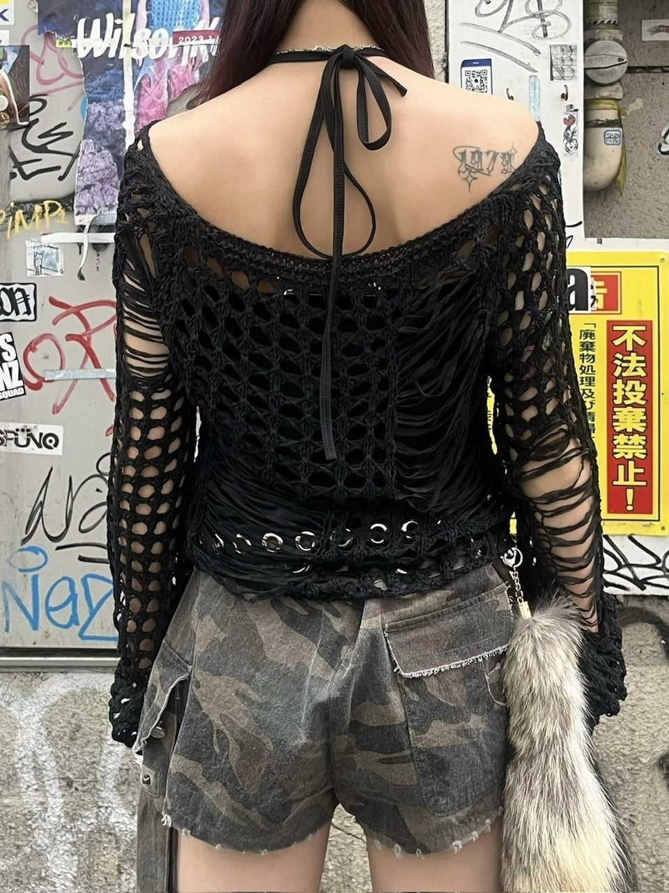 受注制【Never mind the XU】damage summer knit (3color)