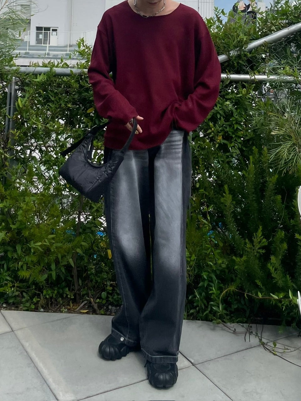 受注制【Chikashitsu +】wide neck light knit (4color)