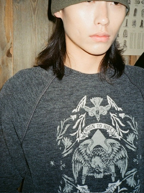 【AAKAM】Eagle Printed Knit / 【アーカム】イーグルプリント長袖ニット