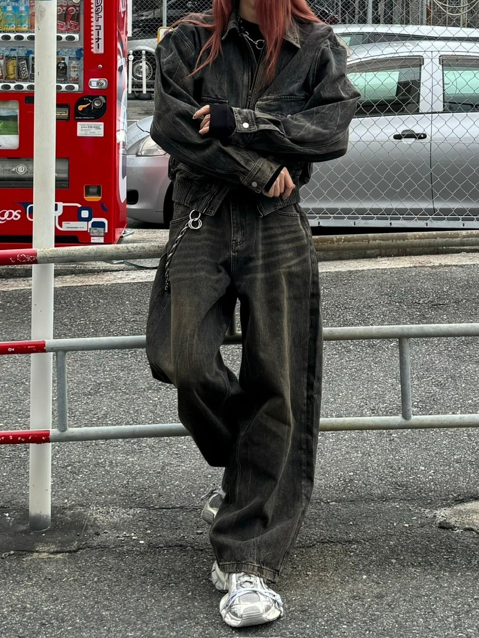 大阪店WEB限定受注制【Chikashitsu +】vintage wash wide denim pants (brown)