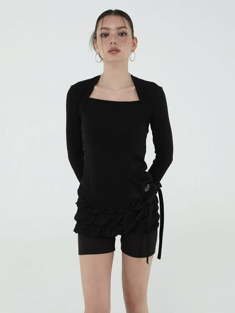 【Uglyshadow】US BOLERO SLIT TOP / 【アグリーシャドウ】スリッド長袖ボレロ