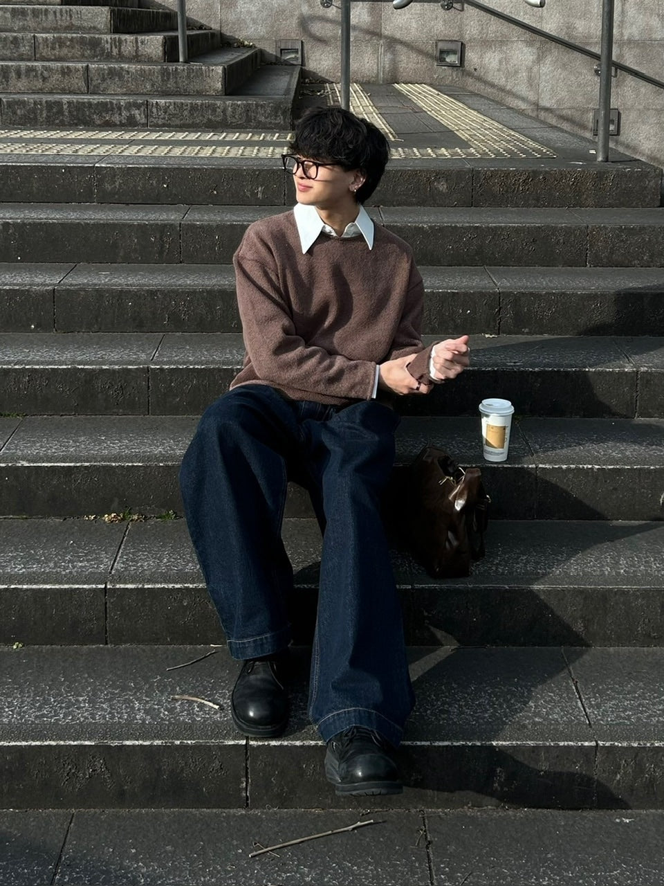 受注制【Chikashitsu +】loose fit round knit (4color)