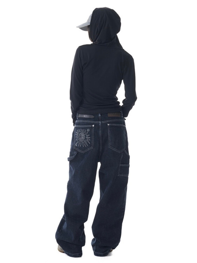 【AAKAM】Studded Leaf Hooded Long Sleeve