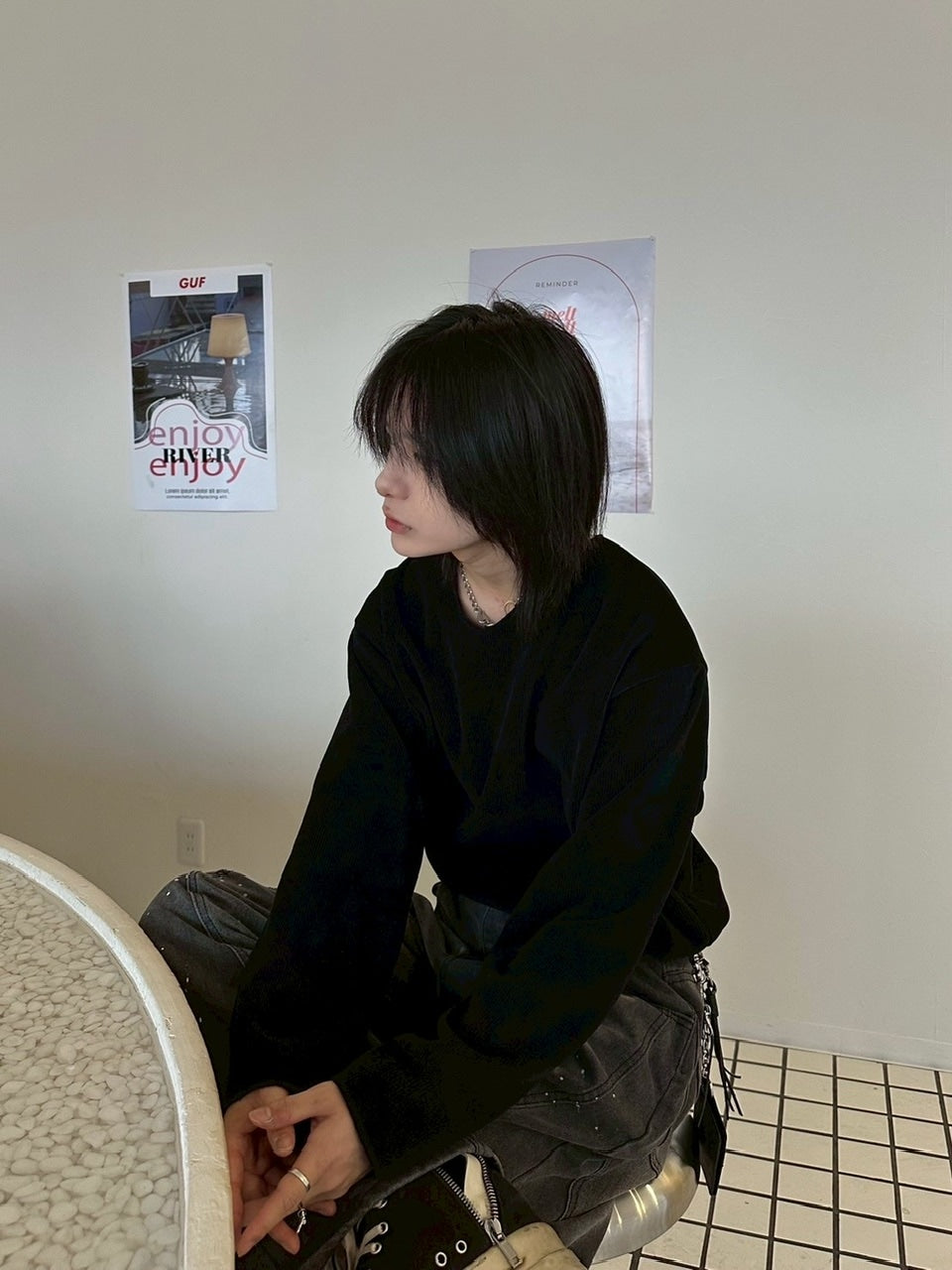 【LUV CODE】v neck rib knit (3color)