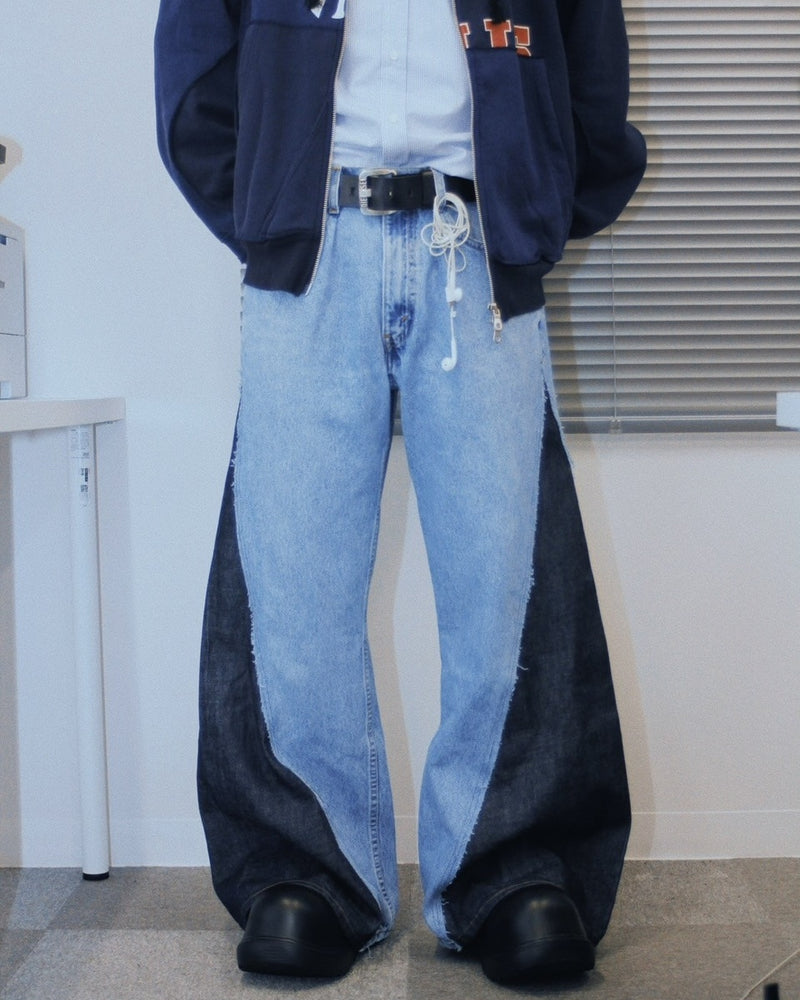 【Re +】newold docking flare denim pants (blue)