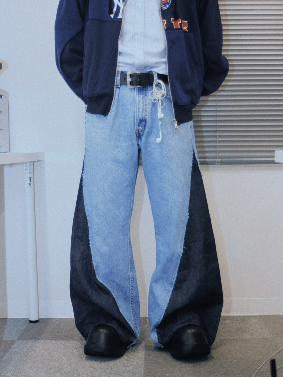 【Re +】newold docking flare denim pants (blue)