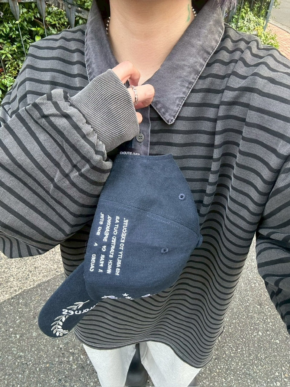 受注制【youll】pigment border polo long tee (2color)