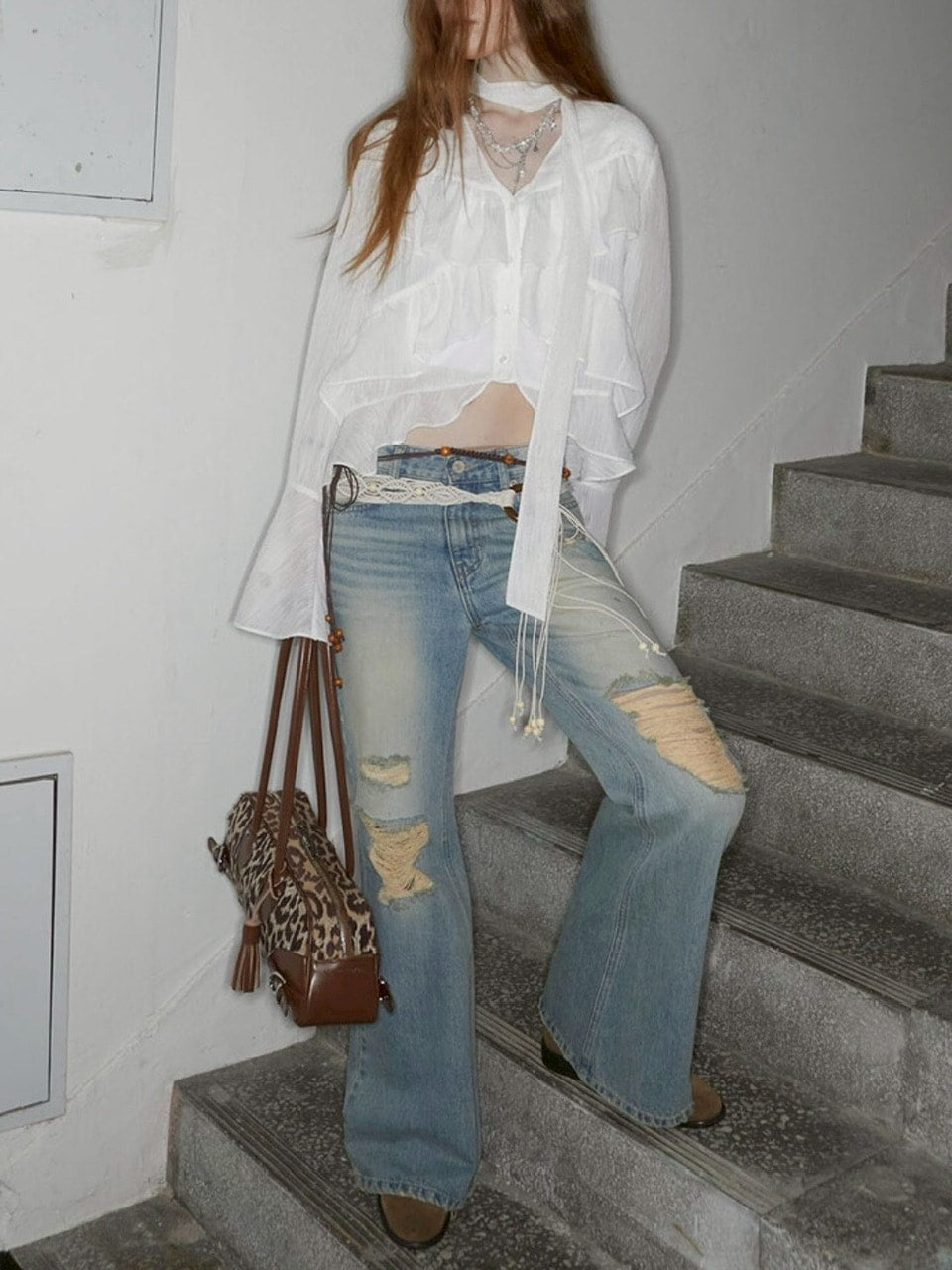 【NOT KNOWING】Bohem Chiffon Blouse