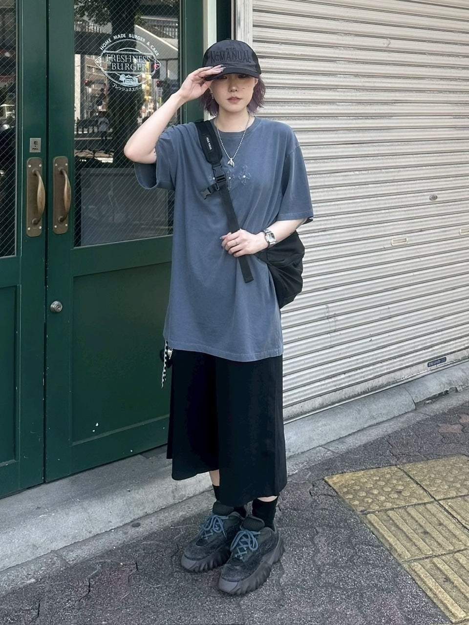 受注制【Chikashitsu +】pigment cross point t-shirt (2color) / 【チカシツプラス】ピグメントクロスポイント半袖Tシャツ