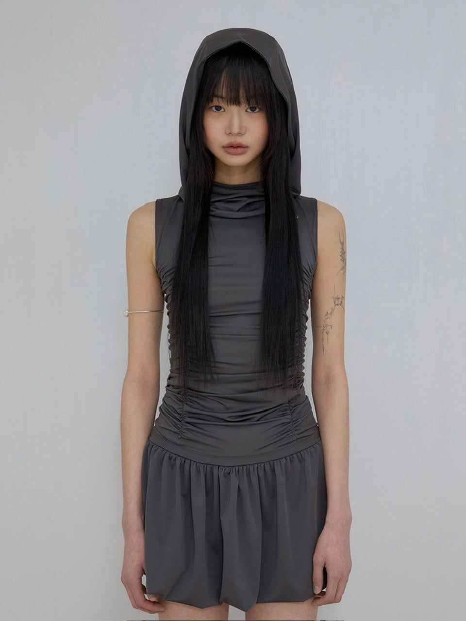 【FLAREUP】Hooded High Neck Dress