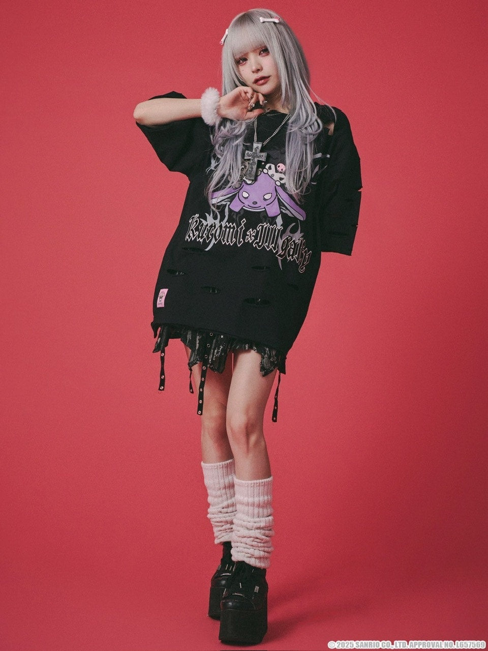 【GALFY×KUROMI】イルガルフィーボロボロ半袖TEE