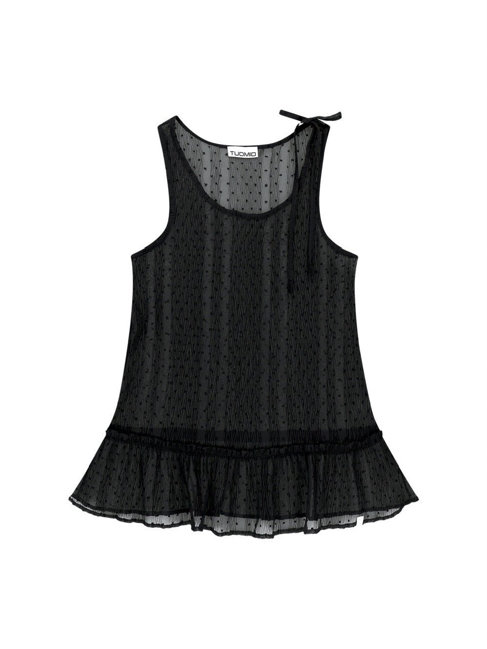 【TUOMIO】FRILL LAYERED DOT DRESS / 【トゥオミオ】フリルレイヤードドットワンピース