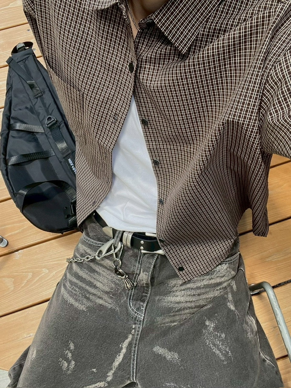 【Chikashitsu +】full painting wide denim pants / 【チカシツプラス】 フルペインティングワイドデニム