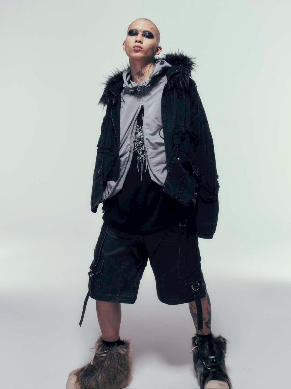 【DIG YOUR OWN GRAVE】SYN-EDGE BLOUSON /【ディグユアオウングレイブ】アシンメトリーテックブルゾン