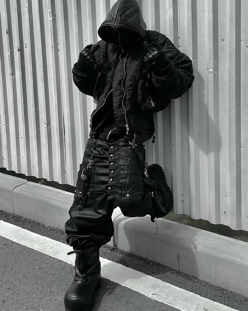 【UNIZ】8 Backs J-Cut Pants / 【ユニズ】ダーティーライクレイヤードバルーンデニムパンツ