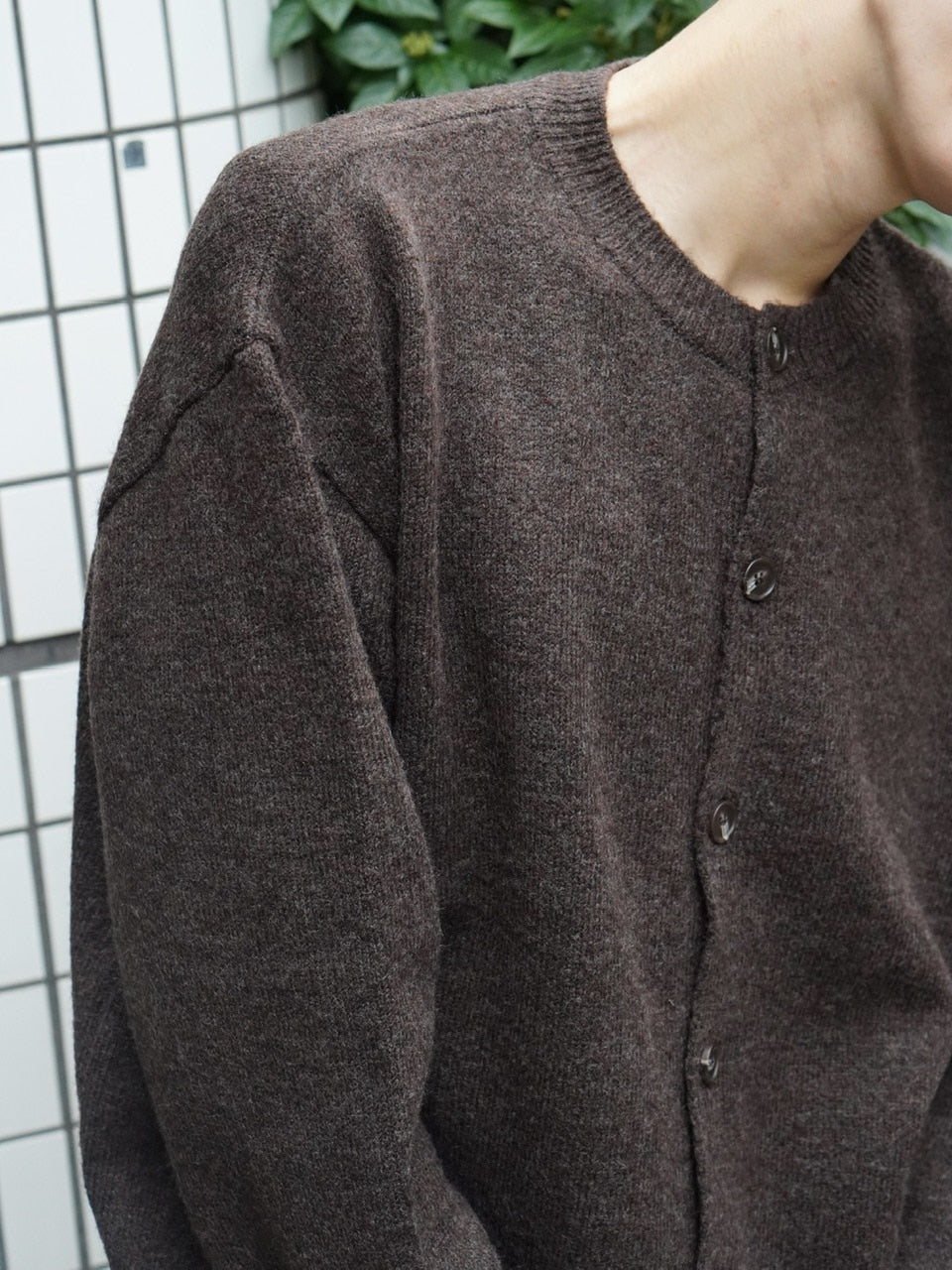 東京店WEB限定受注制【Chikashitsu +】soft touch crew neck knit cardigan / 【チカシツプラス】ソフトタッチクルーネックニットカーディガン (4color)