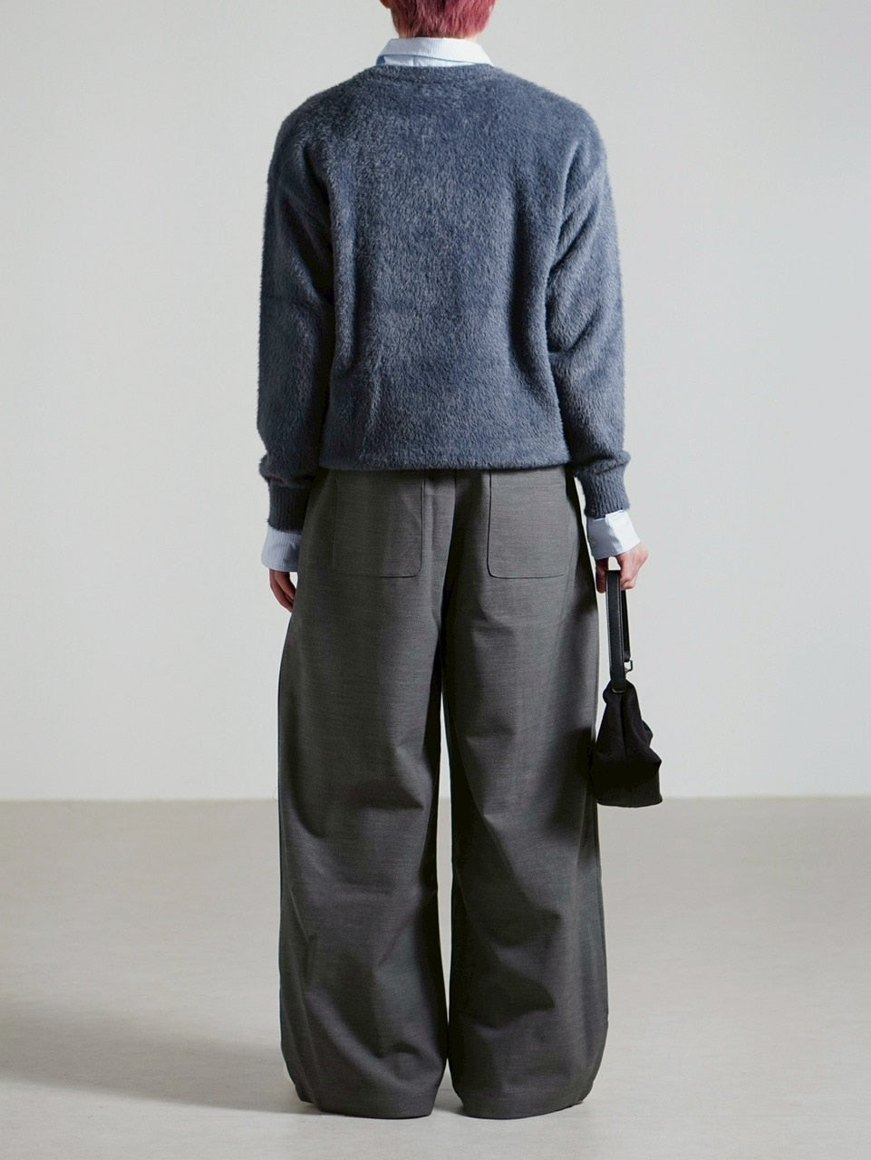 受注制【Chikashitsu +】henry neck hairy knit / 【チカシツプラス】ヘンリーネックヘアリー長袖ニット (5color)