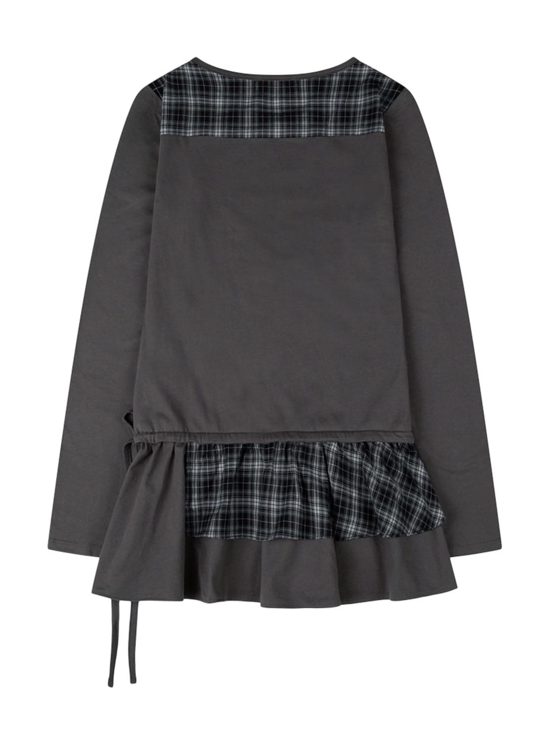 【TUOMIO】CHECK MIXED JERSEY DRESS / 【トゥオミオ】チェックミックスジャージワンピース