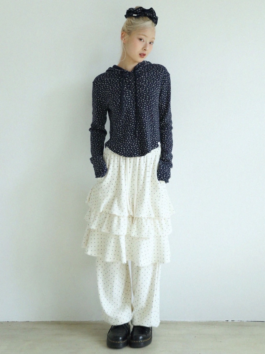 12/21 20:00 再販【Uglyshadow】FLOWER WAFFLE HOODIE