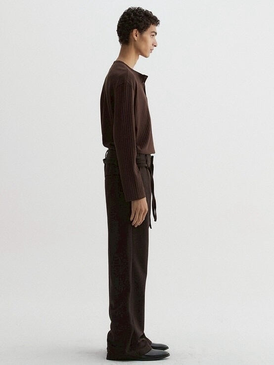 【DNSR】Ribbed Henley Long Sleeve