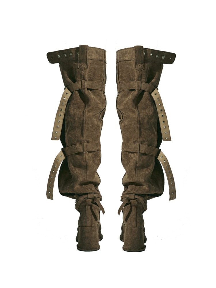 GATELESS】BELT BUCKLE LOOSE LONG BOOTS – PRESSING WEB SHOP