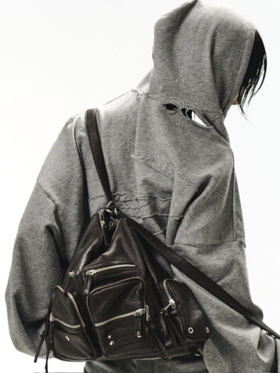 【BLACK PURPLE】Shadow Loop Zip-Up Hoodie