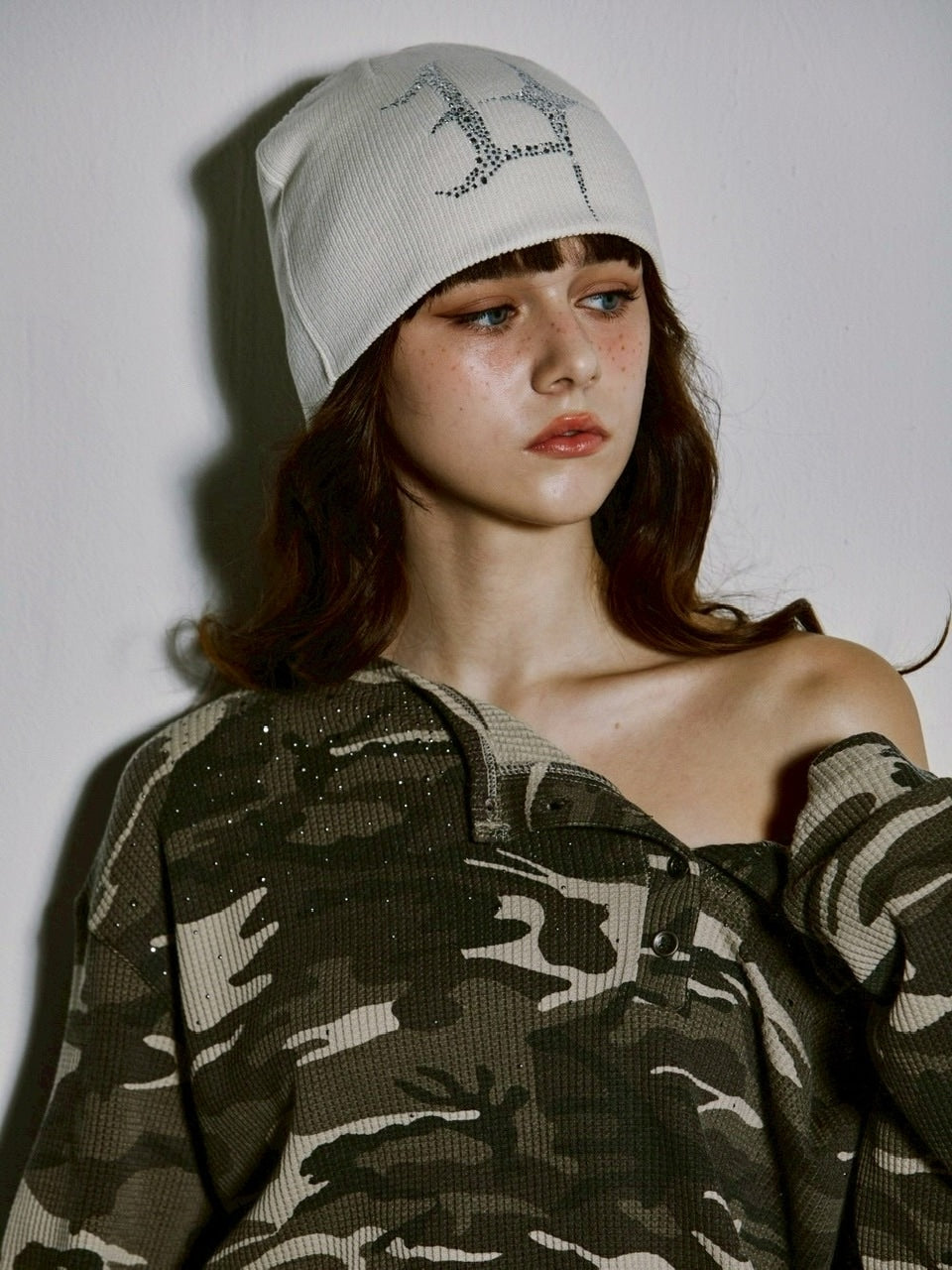【GATELESS】WAFFLE LONG SLEEVE / 【ゲートレス】ワッフルオフショル長袖Tシャツ