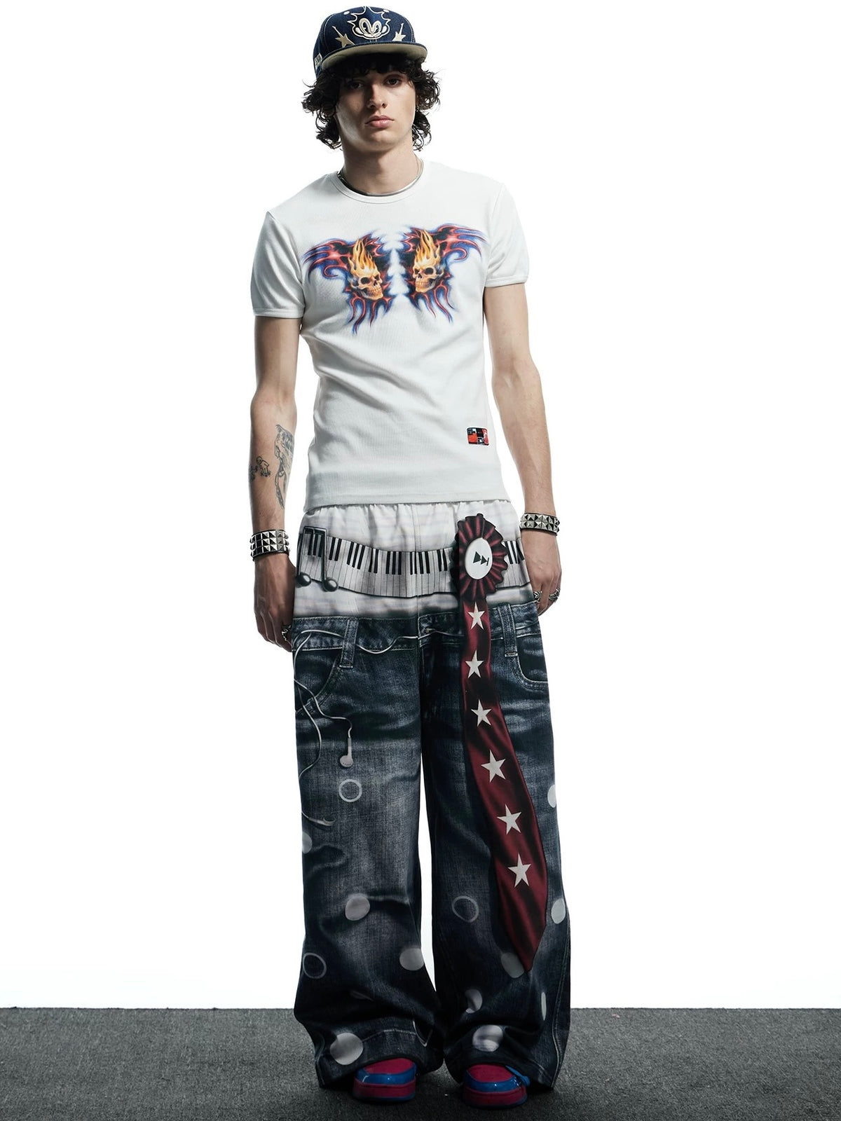 【DND4DES】All-Over Print Tie Polka Dot Sweatpants