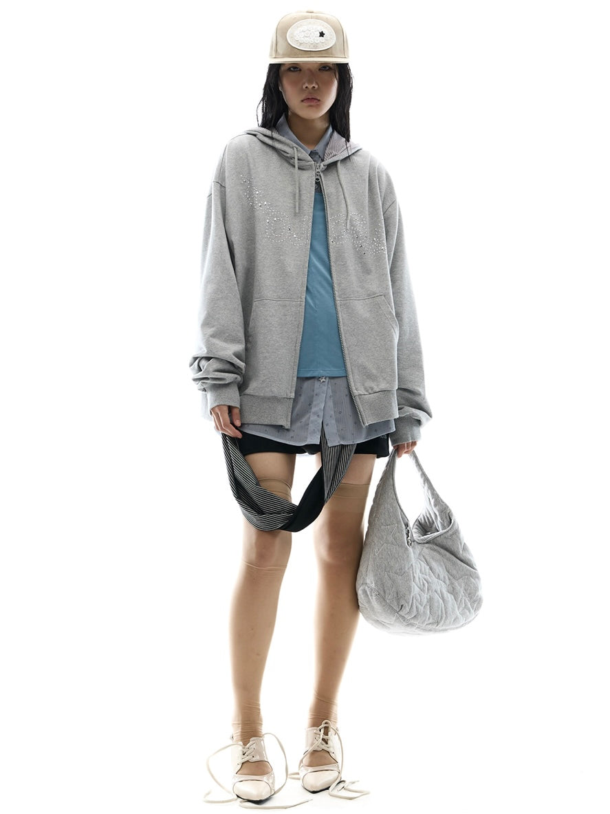 【OJOS】Hotfix Logo Hoodie Zip-up