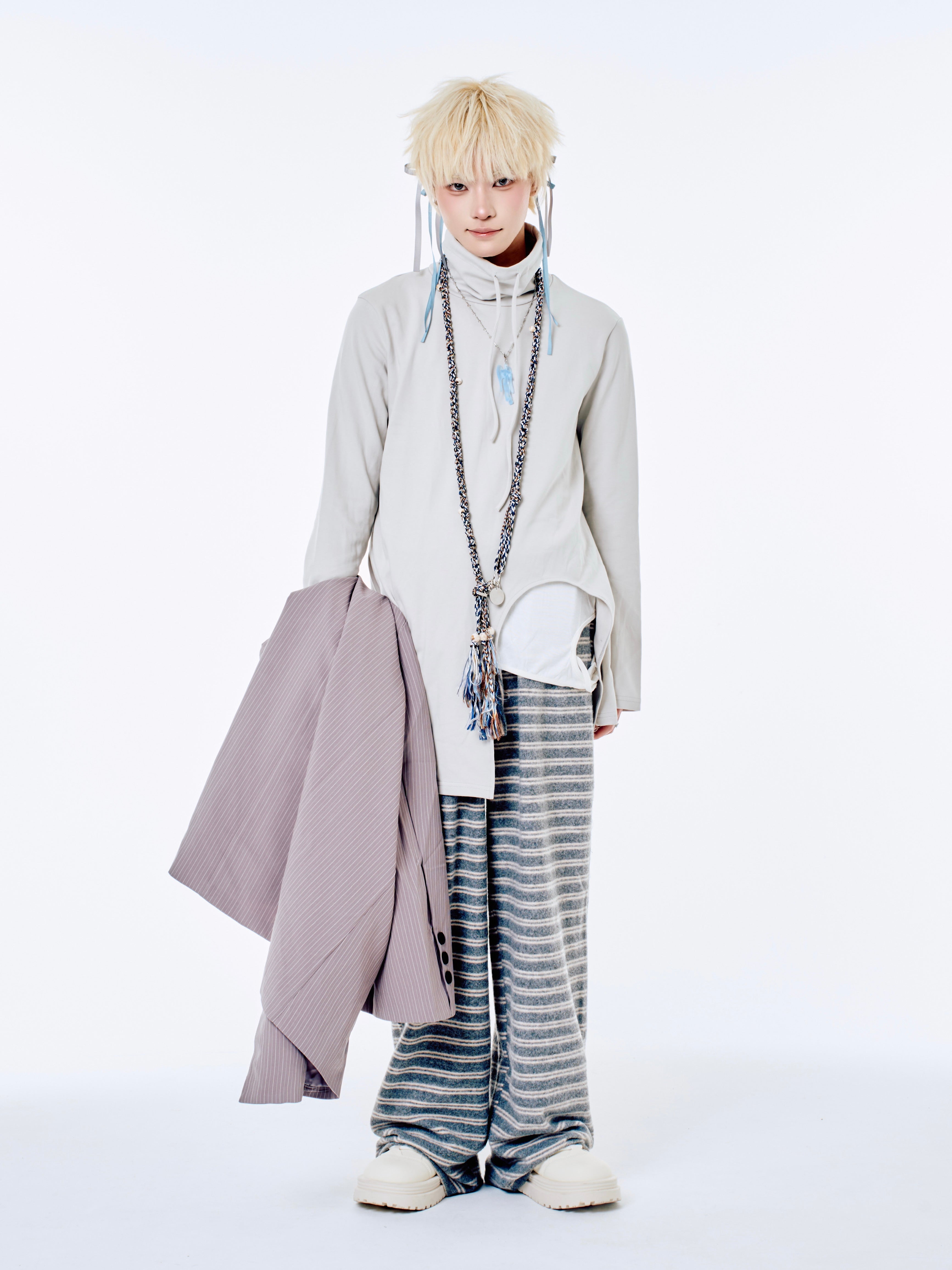 国際配送【Nerd out XU】big stripe tailored jacket / 【ナードアウトエックスユー】ビックストライプテーラードジャケット