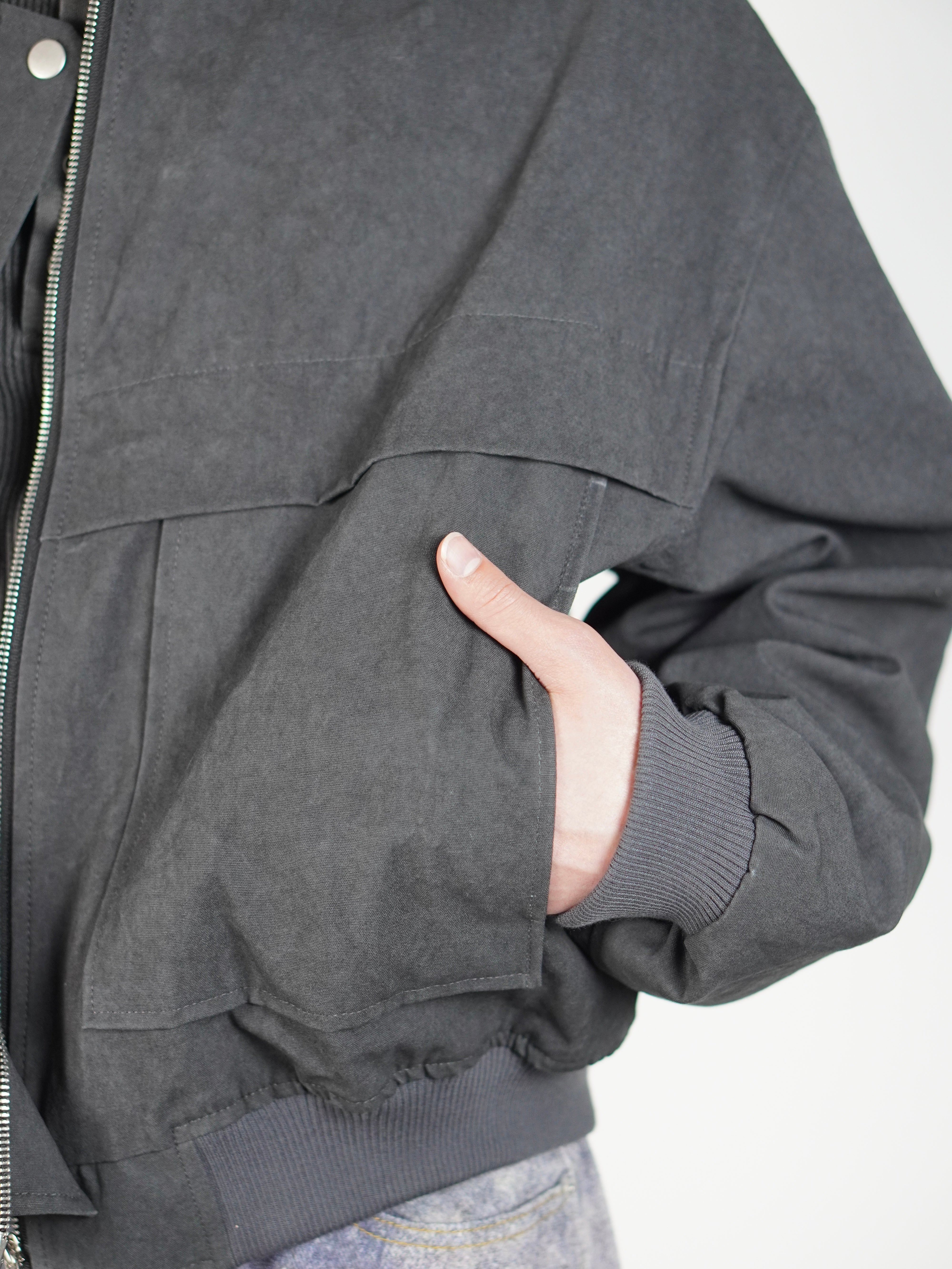 4/24 20:00発売 受注制【Chikashitsu +】stone wash bomber jacket