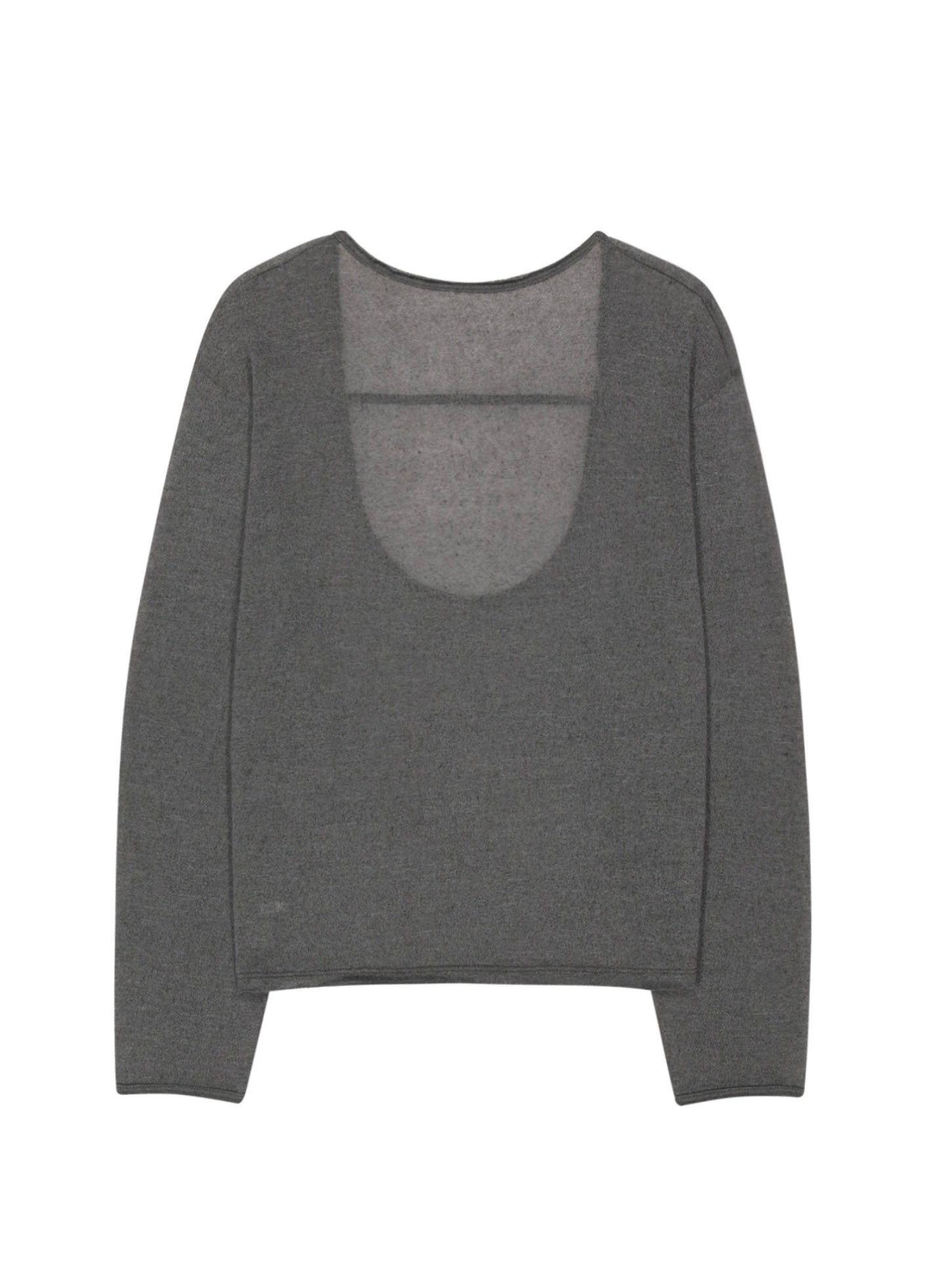 【OJOS】Raw Cut U-Neck Knit Top