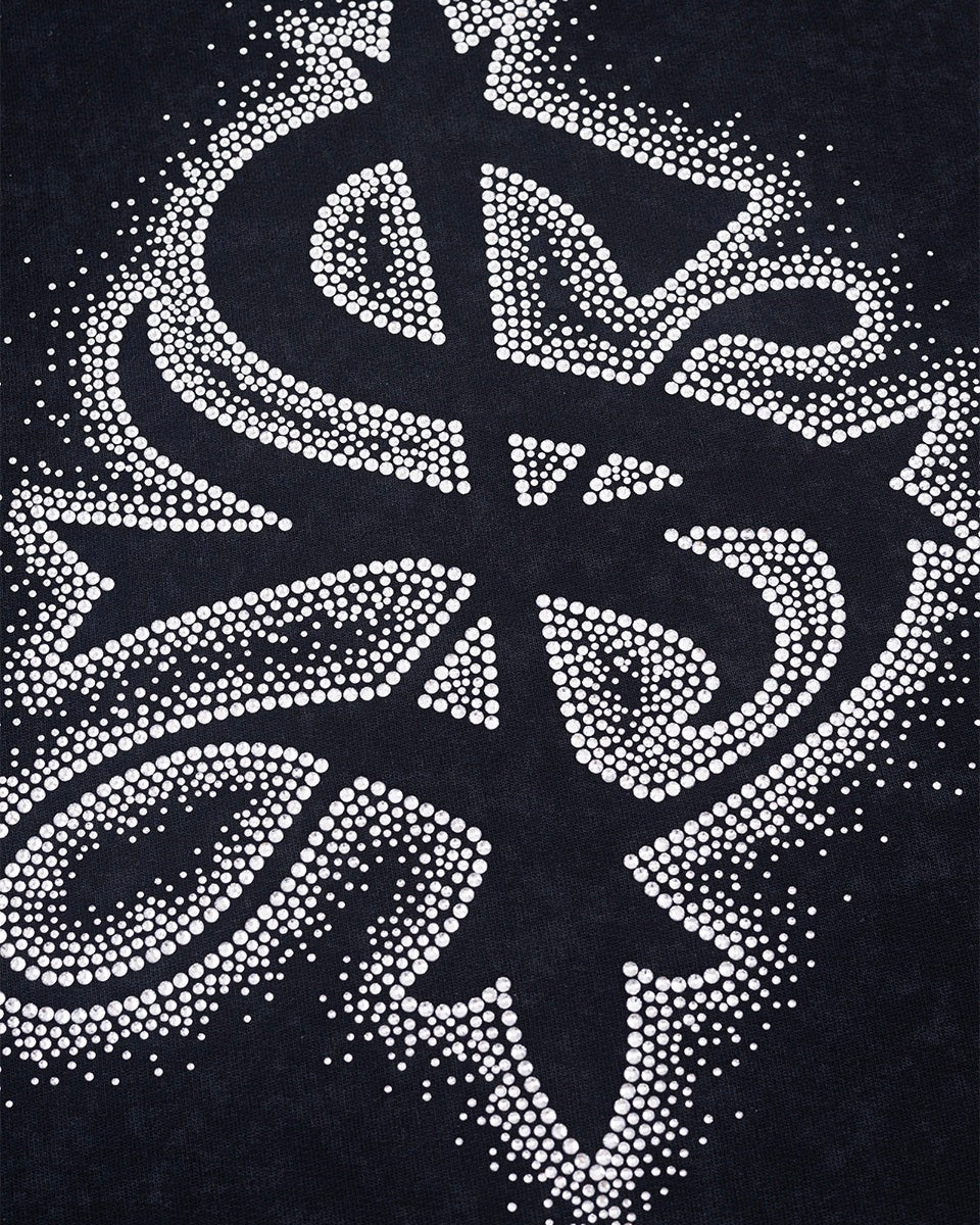 【SUPPLIER】Spray Cross Rhinestone Zip Hoodie