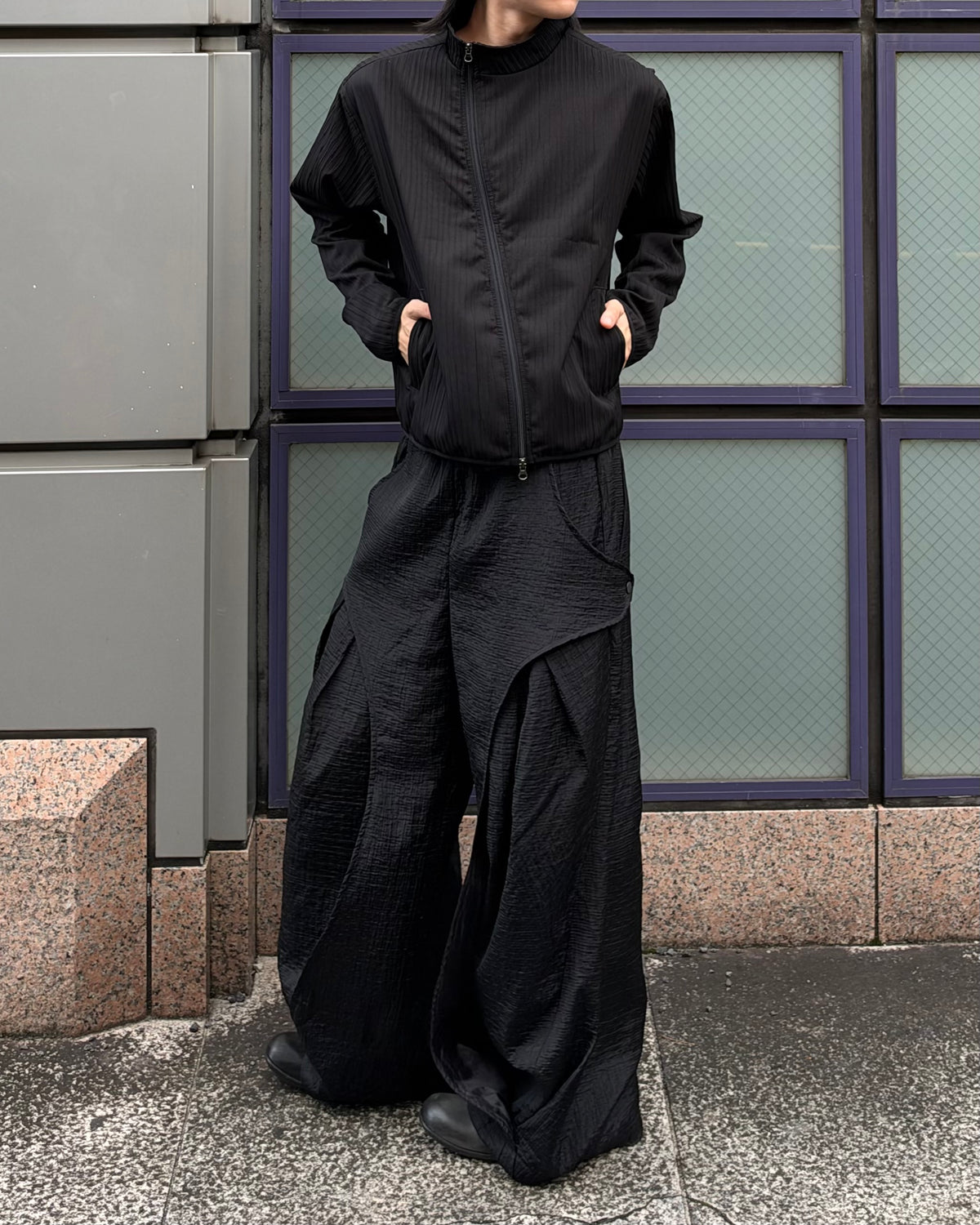 受注制【youll】pleated asymmetry jacket (3color)