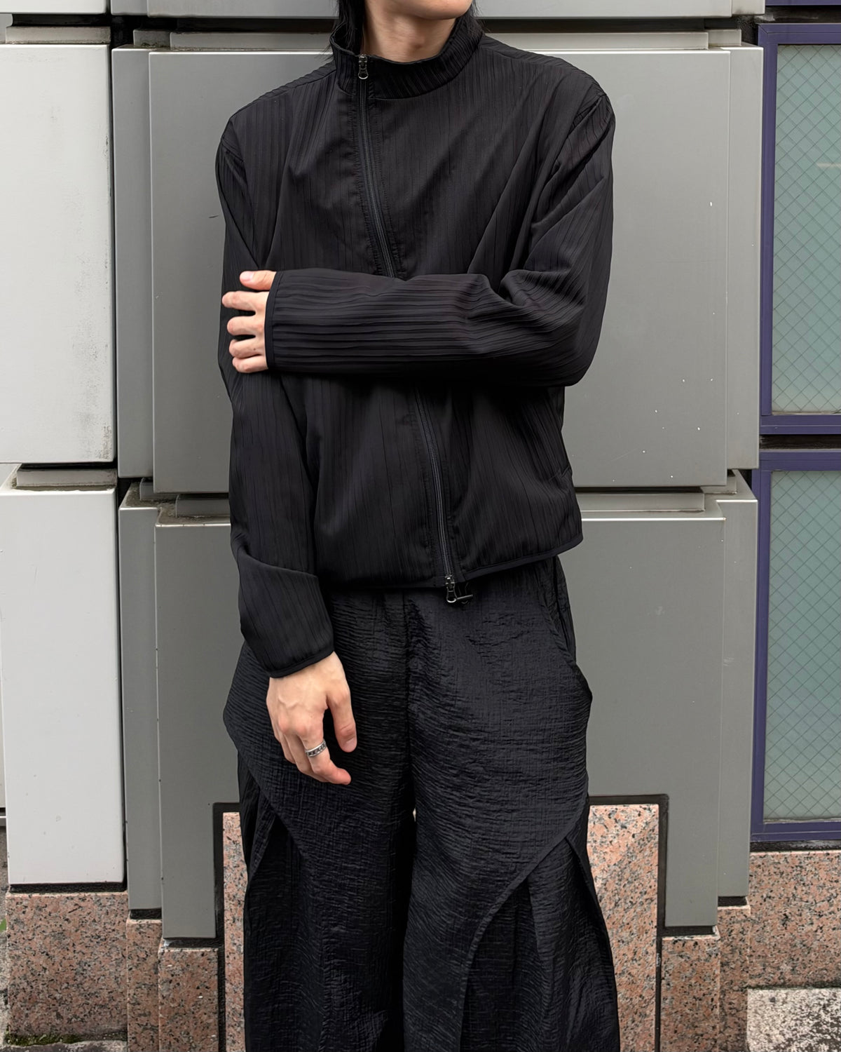 受注制【youll】pleated asymmetry jacket (3color)